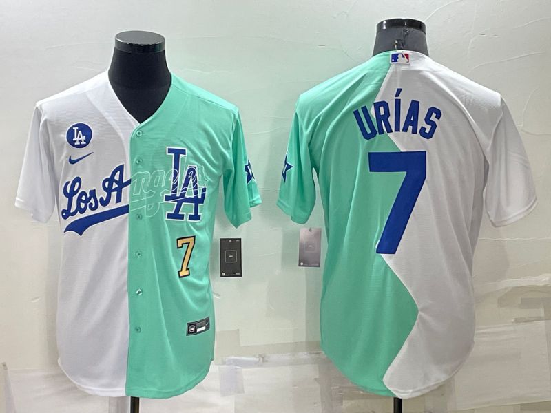 Men Los Angeles Dodgers #7 Urias green white Nike 2022 MLB Jersey2->los angeles dodgers->MLB Jersey